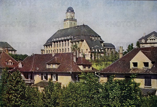 The Baugewerkschule in Essen in 1910, North Rhine-Westphalia, Germany, photograph, digitally restored reproduction of an original artwork from the early 20th century, exact original date not known.