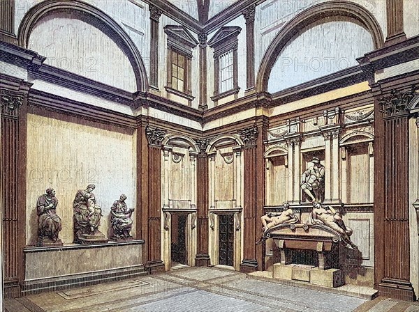 the sacristy in the church of San Lorenzo in Florence in 1880