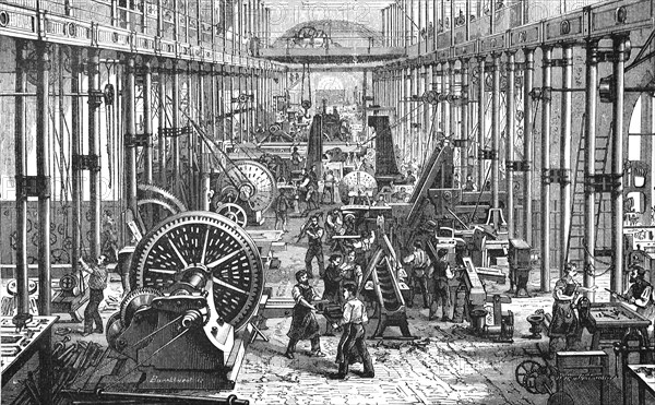 Workers In The Machine Room Of The Saxon Machine Factory