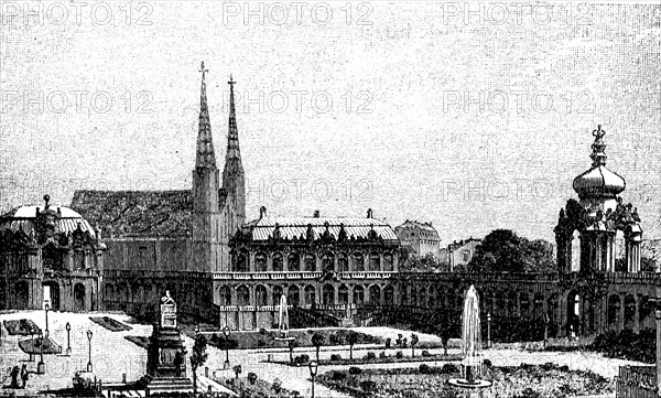 Partial View Of The Zwinger In Dresden In 1870