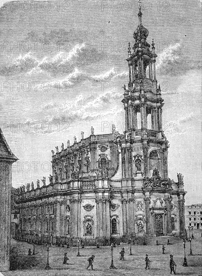 The Catholic Hofkirche In Dresden In 1875