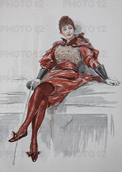 Woman Fencer Takes A Break