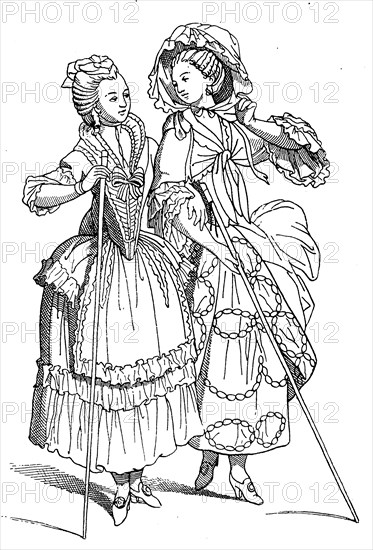 Women From Paris With Promenade Costume