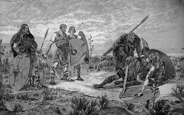 Old German Combat. Holmgang Is A Duel Practiced By Early Medieval Scandinavians. It Was A Recognized Way To Settle Disputes
