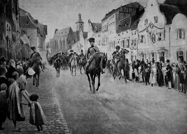 Napoleon Marches Through A City