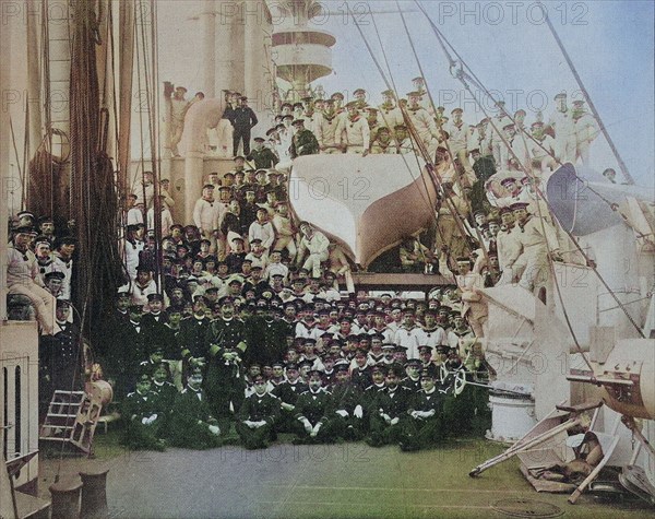 The Departure Of The German Cruiser Squadron To China. Officers And Crew Of The Cruiser Germany / The Departure Of The German Cruiser Squadron To China. Officers And Crews Of The Cruiser Germany