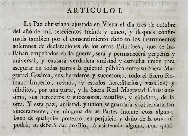 Accession by King Philip V of Spain to the Treaty of Vienna.