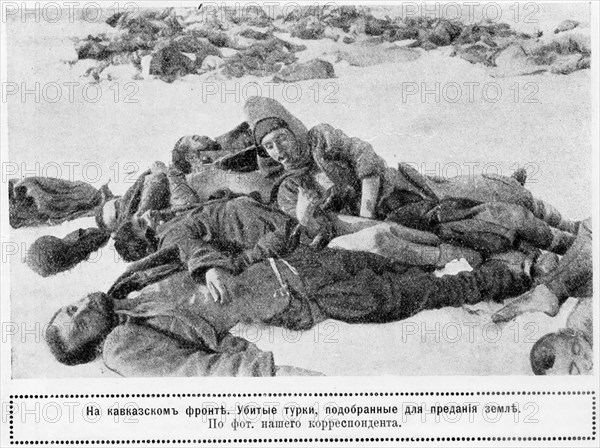 Corpses of Turkish soldiers near Sarikamish