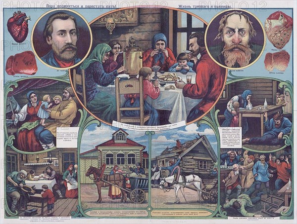 A poster against drunkenness in the Russian Empire