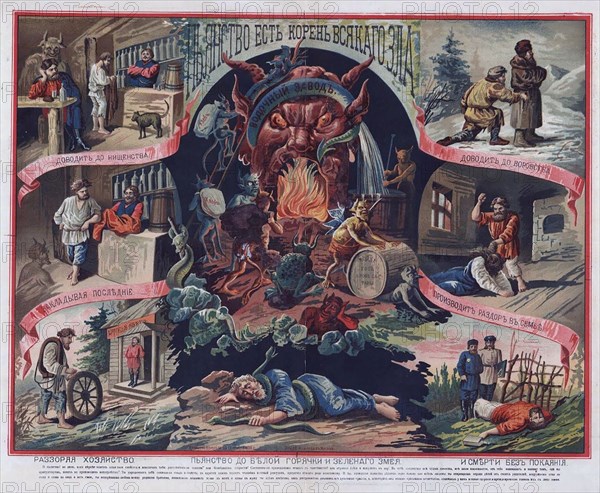 A poster against drunkenness in the Russian Empire