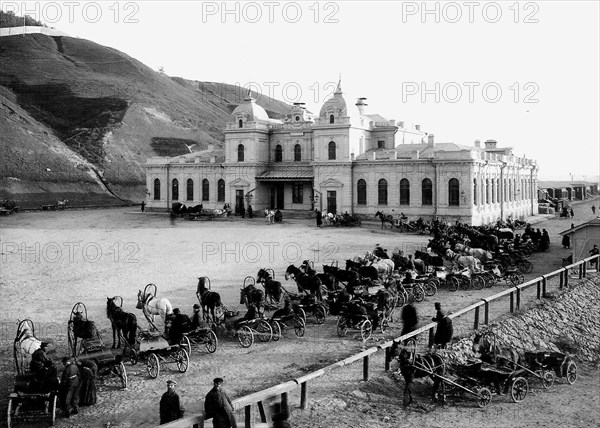 Square in front of Romodanovsky railway station circa 1900