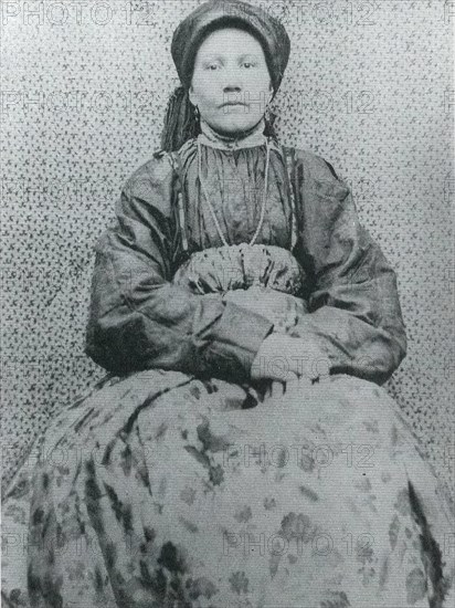 Russian woman in folk costume circa  before 1917