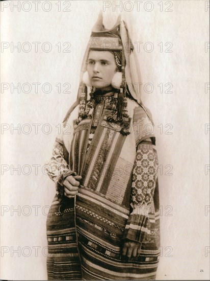 Young woman in traditional folk dress - South Russia