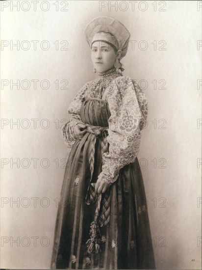 Russian woman in traditional dress - Central Russia