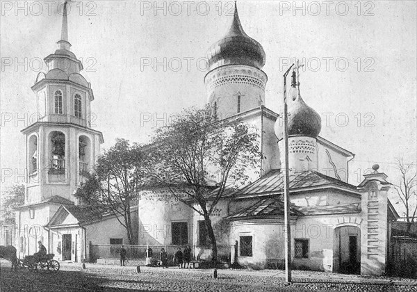 Saint Nicholas church so Usokhi in Pskov Russia at the beginning of 1900s