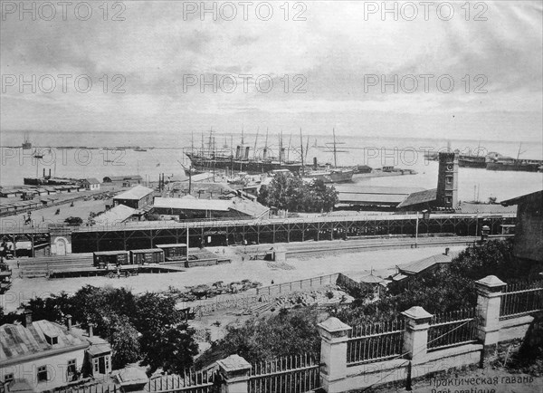 Ships in harbor at Odessa Ukraine early 1900s