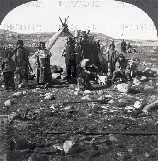 Eskimos With Tent In Greenland