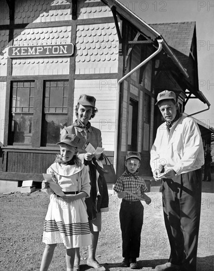 Family Ready For A Train Ride