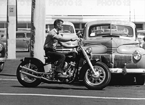 Man Riding Harley-Davidson