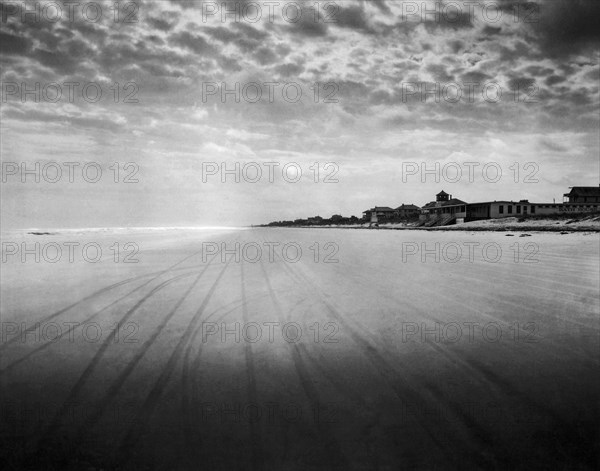 Tire Tracks At Daytona Beach