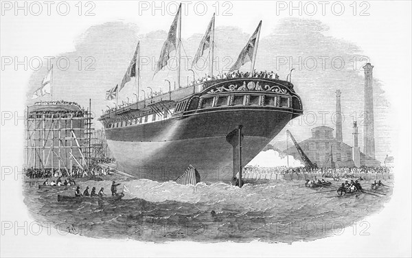 Launch Steamship Croesus At Blackwall.