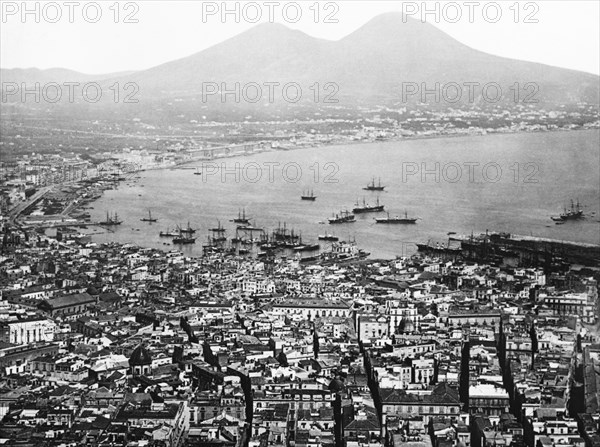 The Bay Of Naples With Vesuvious.
