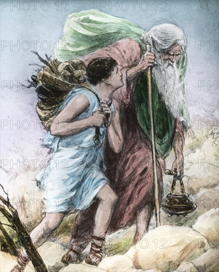 God Commands Abraham To Offer His Son Isaac As A Sacrifice On Moiunt Moriah.