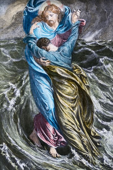 Jesus Walking On water, Peter Crying Save me Lord.