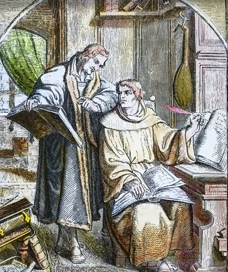 Luther Continues The Transaltion Of The Latin Bible With The Assistance Of Melanchthon In 1523.