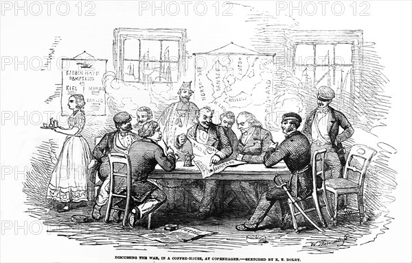 Discussing The War In A Coffee House At Copenhagen,crimean War.