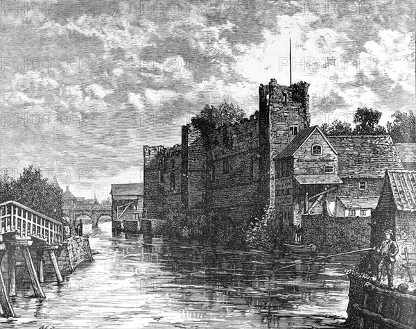 Man Fishing At Newark Castle.