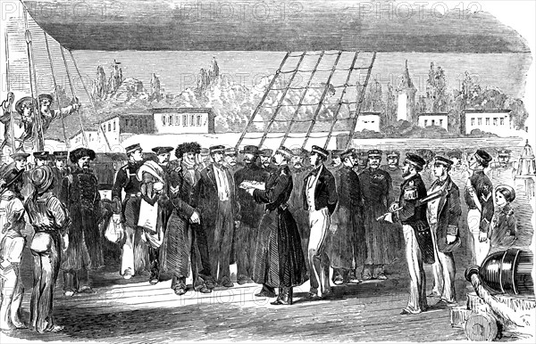 Russian Prisoners On Board A Ship Called The Fury At Istanbul.