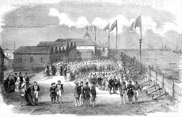 Band Of The Third French Regiment Playing in H.m. naval Yard At Deal.