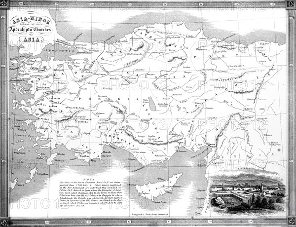 A Map Of The Seven Apocalyptic Churches Of Asia.