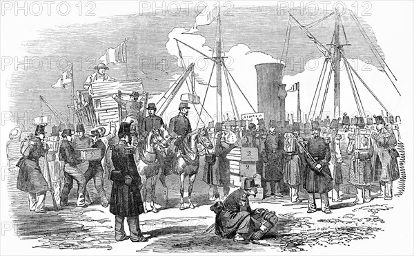 Embarkation Of Arms At Calais, France On Friday.