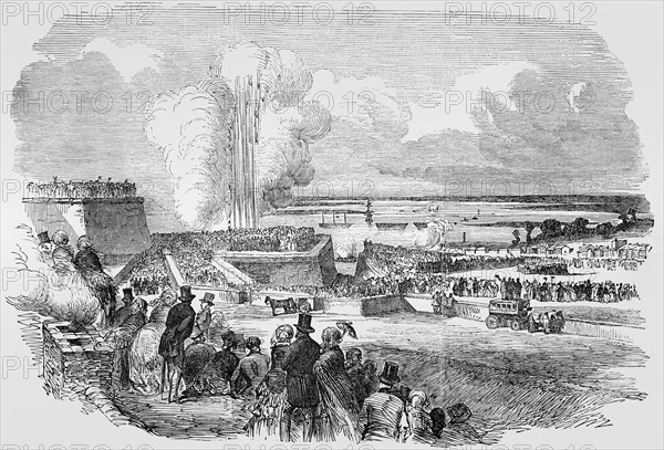 Siege Operations At Chatham, Springing A Mine.