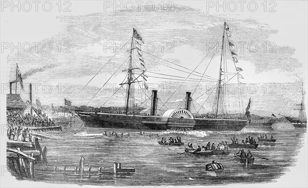 Launch Of The Australian Steam Ship Pacific At Millwall, London.