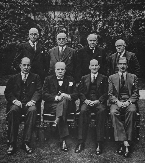 Mr Churchill with his war cabinet.