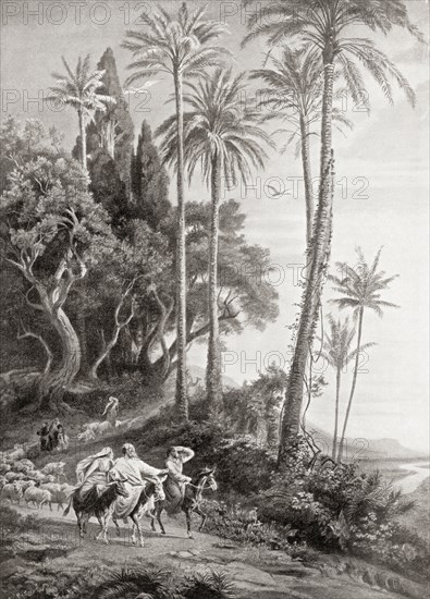 Abraham entering the land of Palestine.