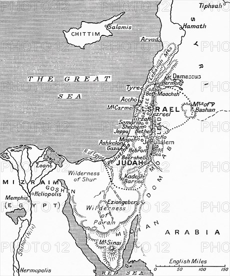 Map showing the kingdoms of Judah and Israel.