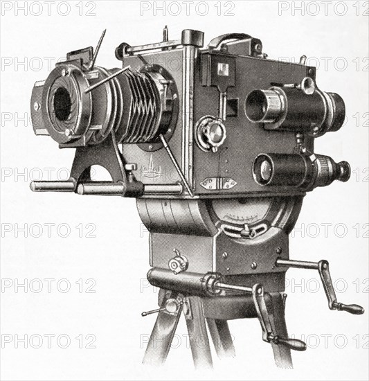 A professional movie camera made at Askania Werke, Berlin, Germany.