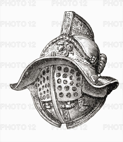 A Roman gladiator's helmet.