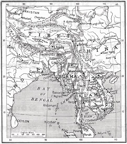 Map of the Indo-Chinese nations as at 1915.