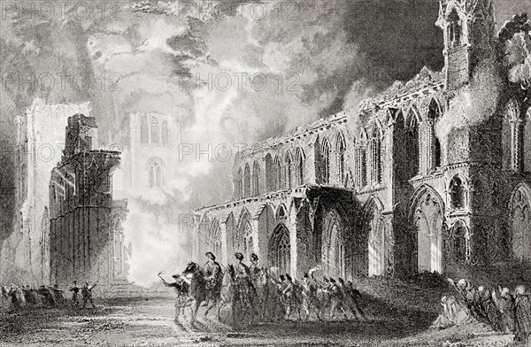 The destruction of Elgin Cathedral.