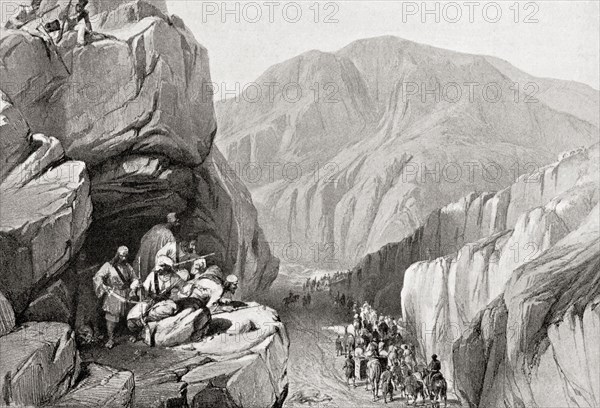 British forces traverse Sir - I - Khajur in the Bolan Pass in 1839 during the First Anglo-Afghan War.