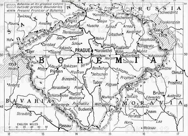 Map of Bohemia at the outbreak of WWI.