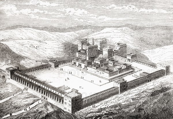 Artist's impression of the restored Second Temple which replaced Solomon's Temple, Jerusalem.