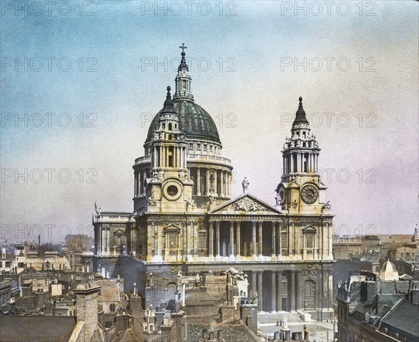 St Paul's Cathedral from Ludgate Hill London.