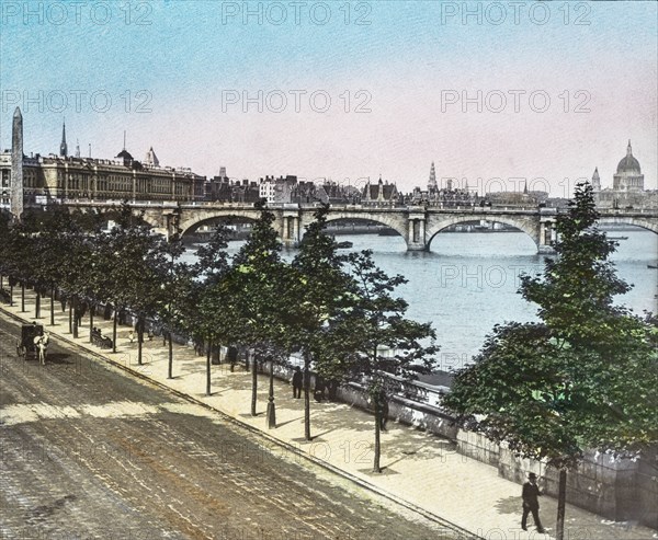 Victoria Embankment and Waterloo Bridge.