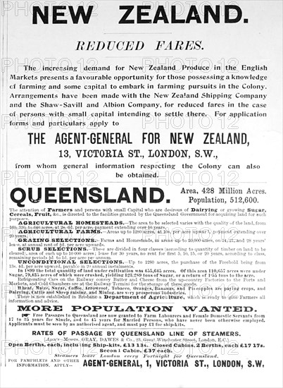 New Zealand emigration advertisement.